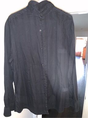 Men's Black Dress Shirt — Classic Long-Sleeve